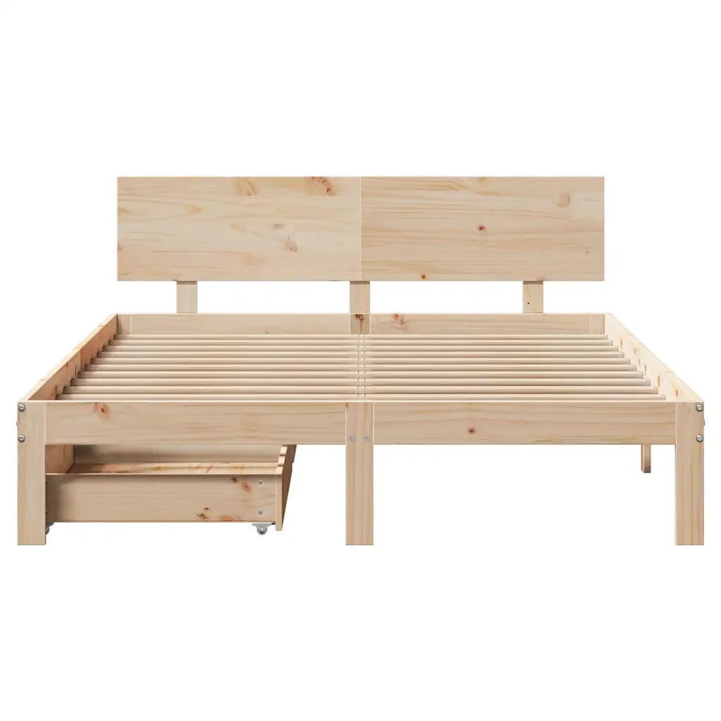 Giroletto con Cassetti 120x190 cm in Legno Massello di Pino 3301972