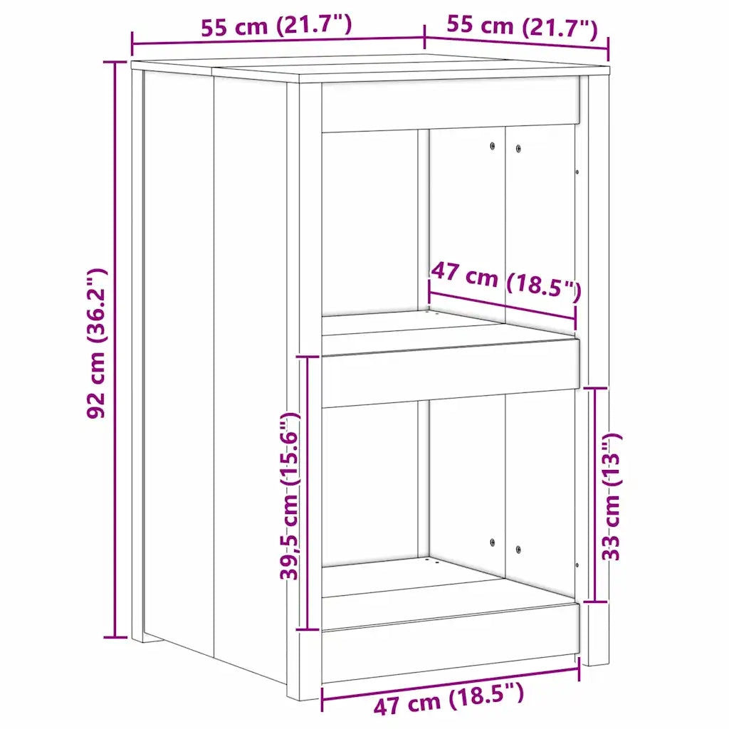 Mobile da cucina rettangolare minimalista efficiente in termini di spazio contenitivo 55 x 55 x 92 cm pino massello finitura rovere marrone 02_0052148