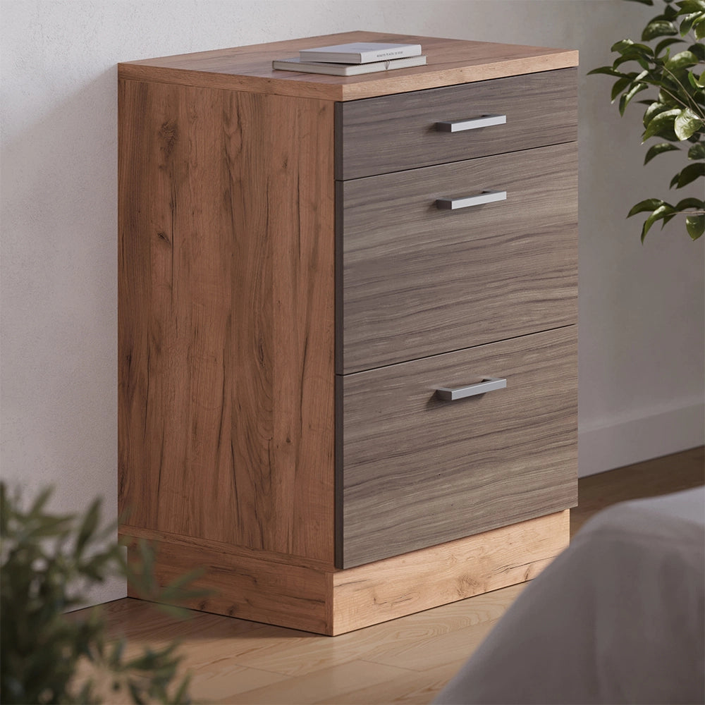 Mobile per mansarda Rion Grigio nobile/Rovere dorato 60 x 83.8 cm senza inclinazione con 3 cassetti Vicco