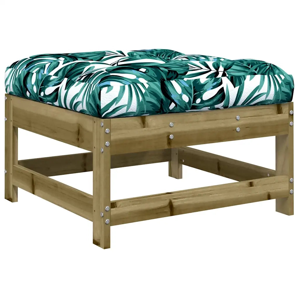 Sedia da giardino-Poggiapiedi Giardino con Cuscini 2pz Legno Impregnato di Pino 458539