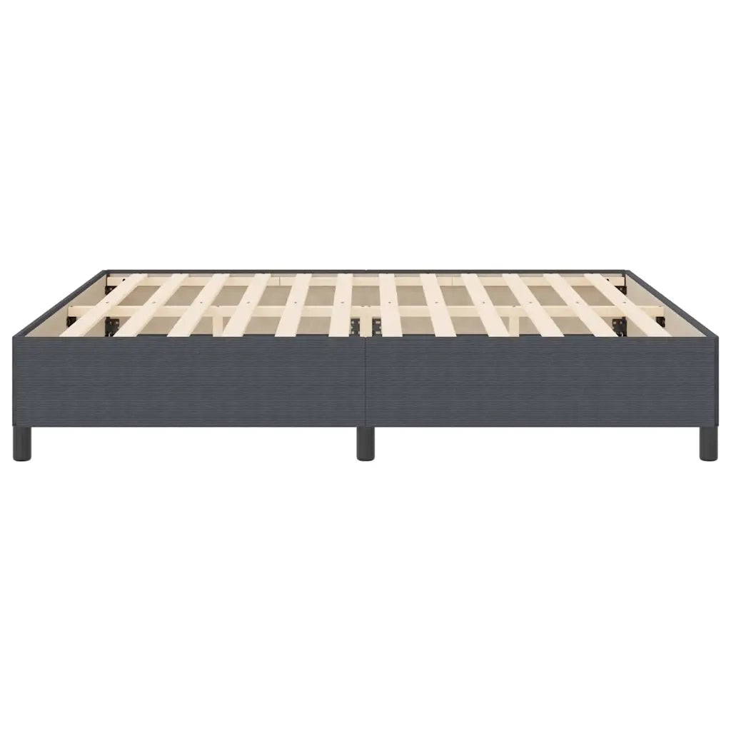 Letto a molle Grigio Scuro 200 x 200 cm Tessuto in Cords 42006988