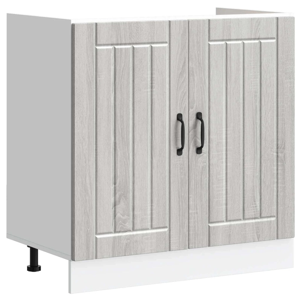 Mobiletto per lavabo con porta Lucca 2 pcs Grigio Sonoma 3315017