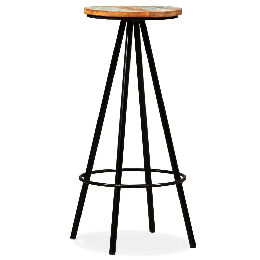 Set di due sgabelli da bar di design seduta in legno massello di recupero e acciaio 1202193