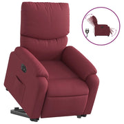 Poltrona | Sedia Relax Alzapersona Reclinabile Elettrica Rosso Vino Tessuto