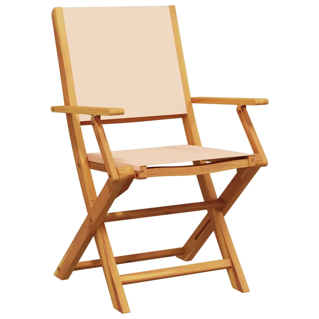 Set Pranzo da Giardino 5 pz Beige in Tessuto e Legno Massello 3281823