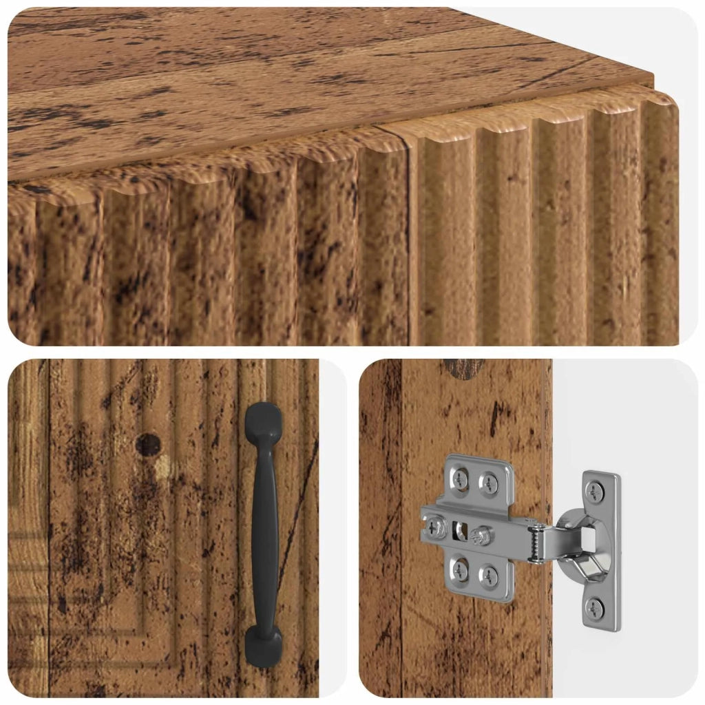 Mobiletto da Bagno HAARLEM Legno antico 59,5 x 31 x 80 cm 896843