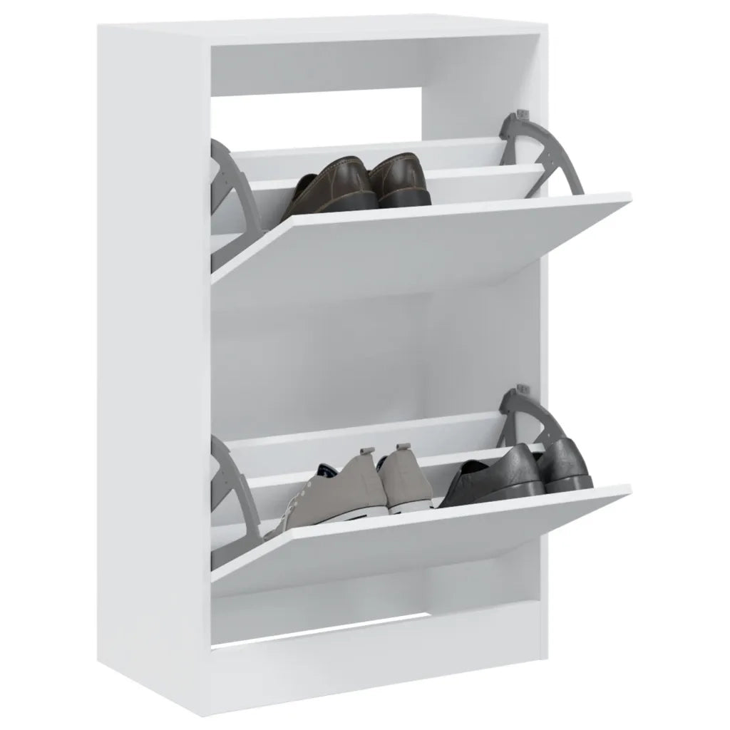 Scarpiera | Mobile per scarpe Bianca 60x34x96,5 cm in Legno Multistrato