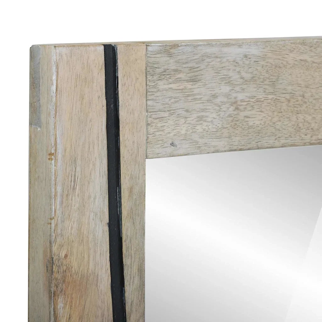 vidaXL Specchio da bagno con specchio Marrone, argento 50 x 70 x 30 cm