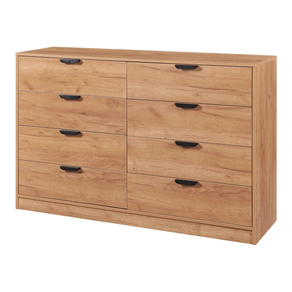 Cassettiera pratico mobile contenitore per ingresso soggiorno camera da letto 90 x 140 x 40 cm MDF effetto rovere 03_0009316
