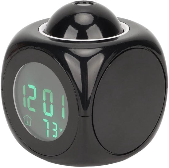 Alarme da Soglia con Proiezione sul Soffitto - Visualizzazione della Temperatura - Allarme Sonoro - Funzione di Rinvio - Alimentazione USB - Portata di Proiezione 3-4 Metri - Orologio da Muro