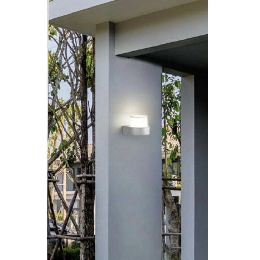 Trade Shop - Applique Moderna A Led Grigio Esterno Da Parete 7 W Luce 6500k 3000k 4000k Es57 - -bianco Naturale      -