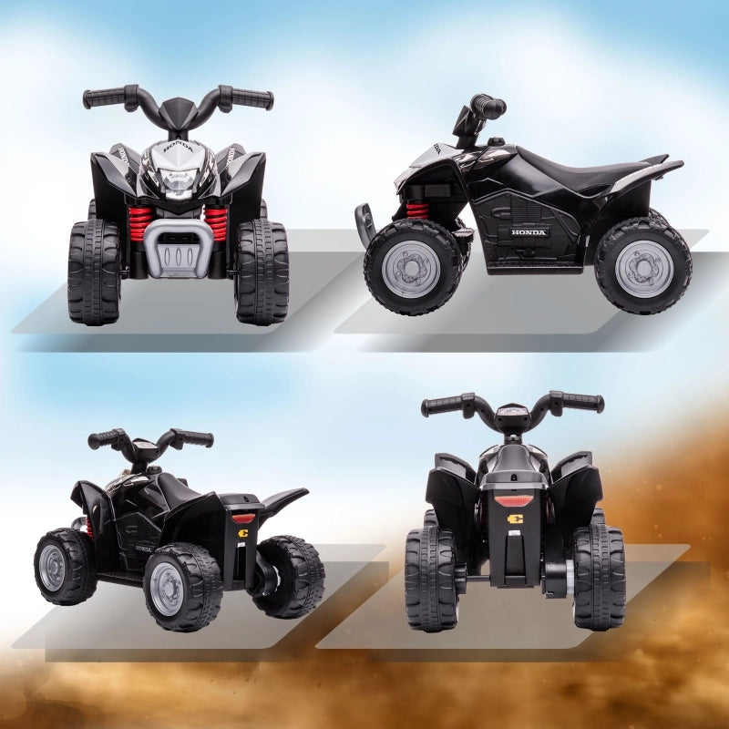 Quad elettrico per bambini, velocit¨¤ massima 2,8 km/h, fari a LED, per bambini da 1,5 a 3 anni, colore nero, dimensioni: 65,5 x 38,5 x 43,5 cm.