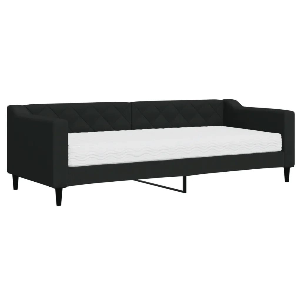Divano letto | Sof¨¤ letto | Letto singolo con Materasso Nero 80x200 cm in Tessuto