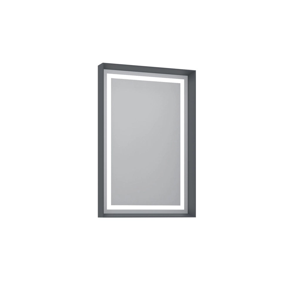 Specchio decorativo in legno "Craft 60 x 90 v2" - 60 x 10 x 90 cm - Antracite opaco