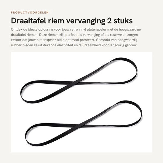 Tavola di rotazione a cinghia di sostituzione - 2 pezzi - Lunghezza di avvolgimento 270 mm - Adatto per tavole di rotazione a cinghia azionate a cinghia - Cinghia di alta qualità in gomma - Duraturo e elastico - Cinghia per tavola di rotazione