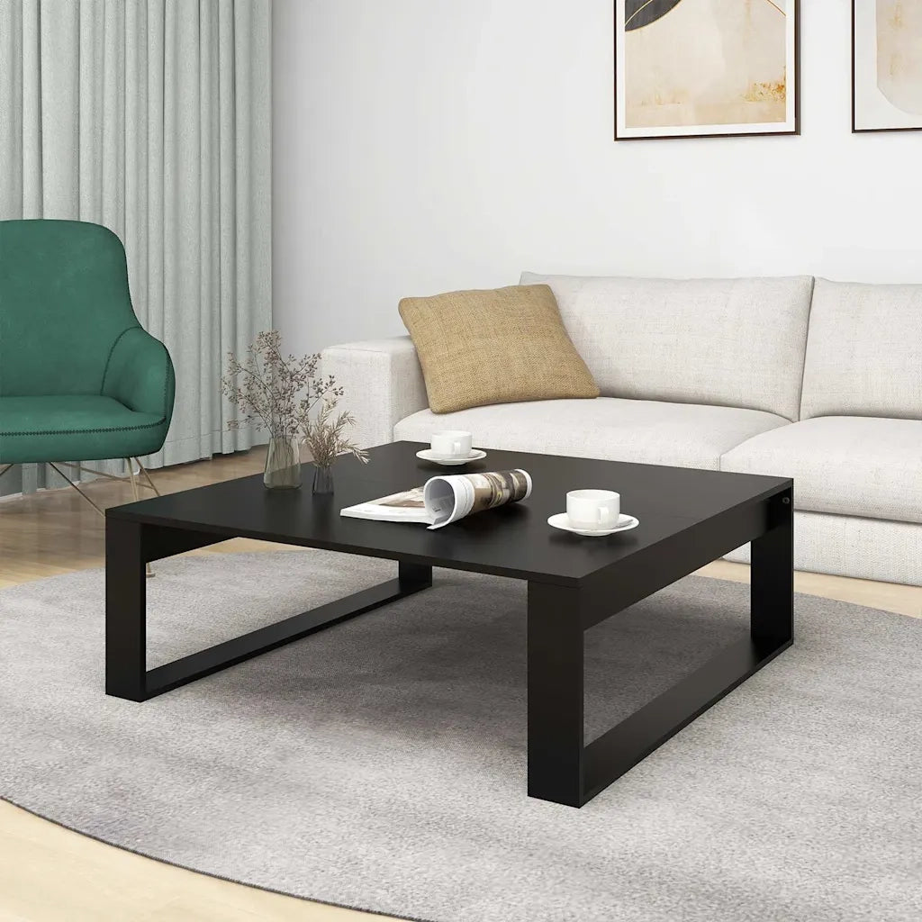 Tavolino da salotto | Tavolino da caff¨¨ | Tavolino da Soggiorno Nero 100x100x35 cm Truciolato