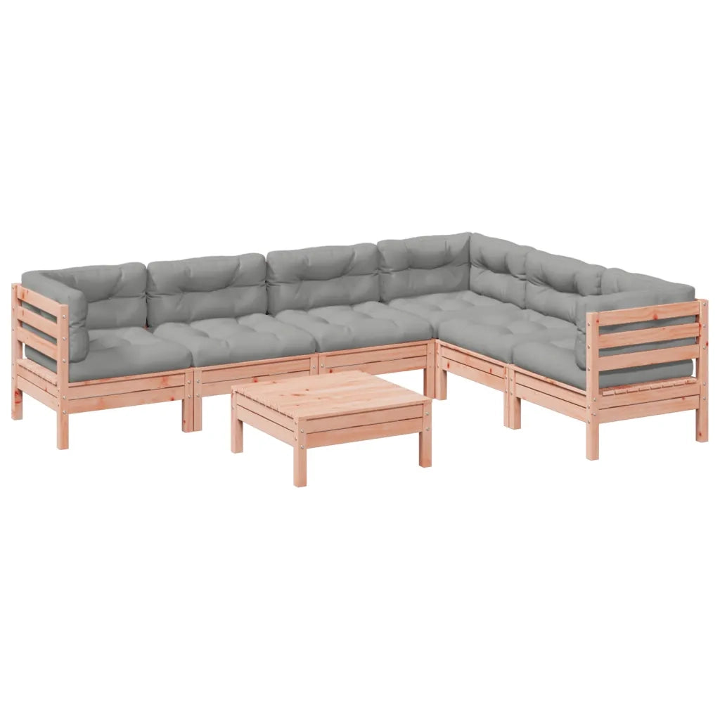 Set Divani Giardino 7 pz Cuscini Legno Massello Abete Douglas 3299472