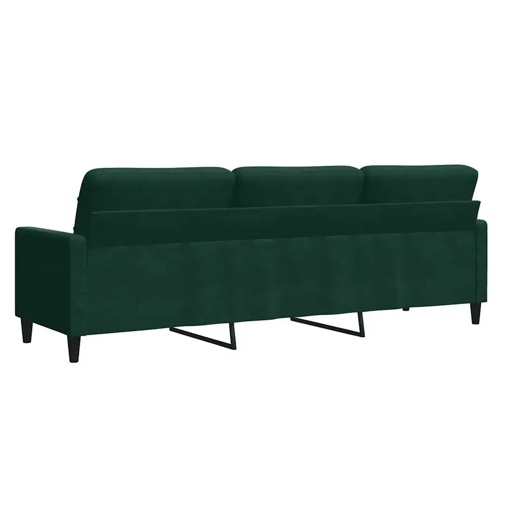 Divano a 3 Posti Verde Scuro 210 cm in Velluto