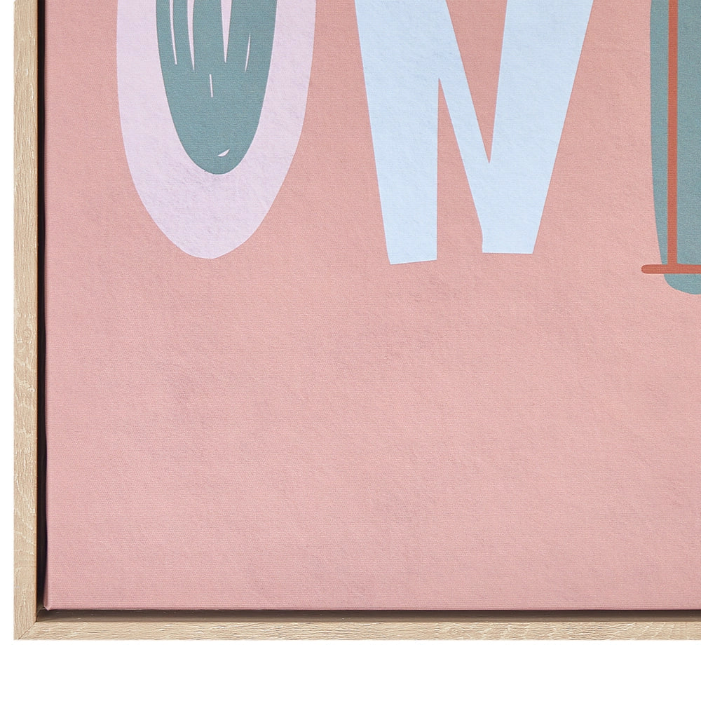 Stampa su tela Rosa 63 x 63 cm Modello di testo Forma quadrata Cornice in MDF Soggiorno moderno eclettico Corridoio