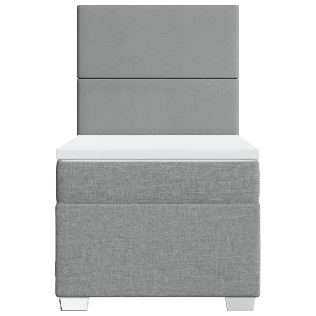 Giroletto a Molle con Materasso Grigio Chiaro 90x200 cm Tessuto