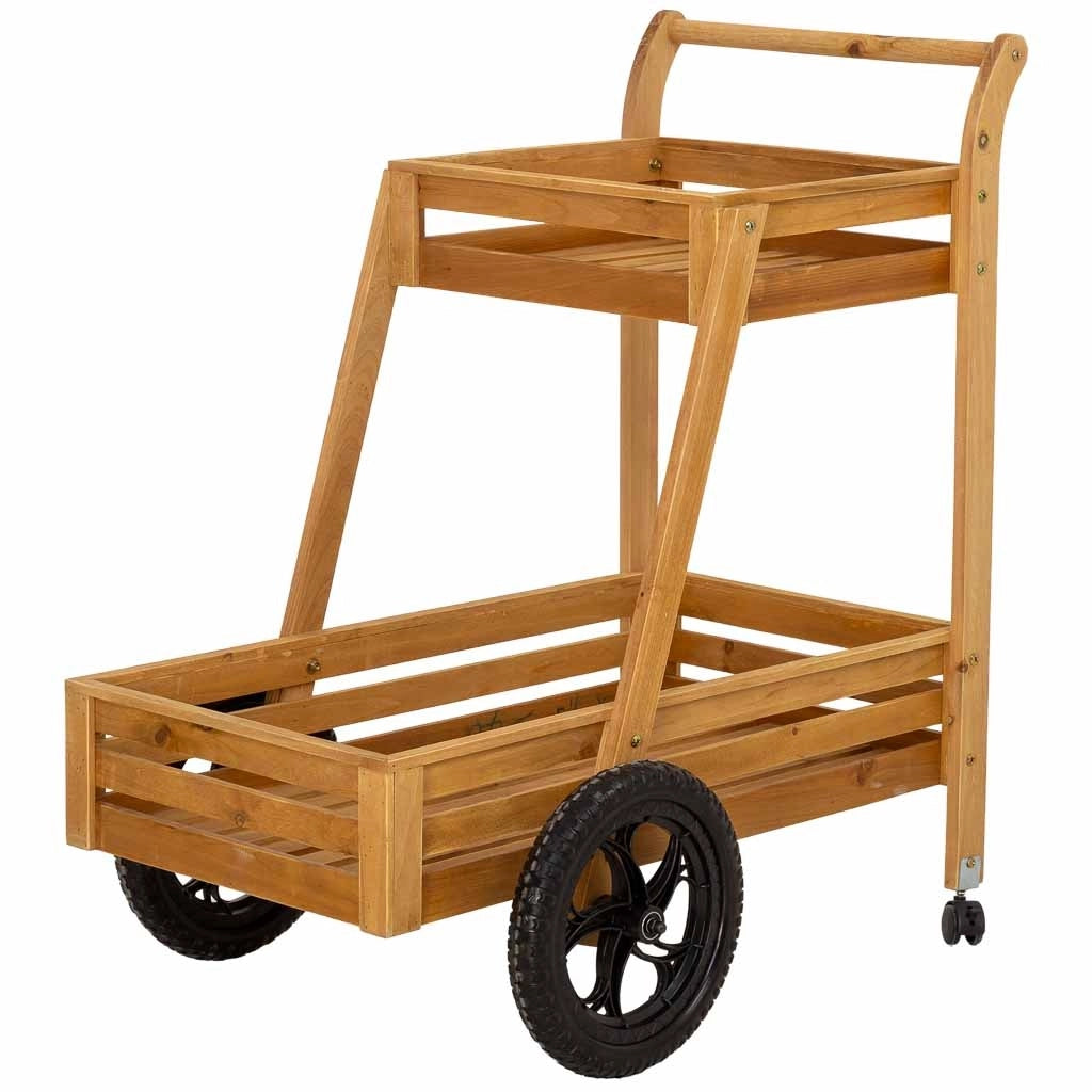 Carrello espositore legno marrone 82x19x44,5h cm