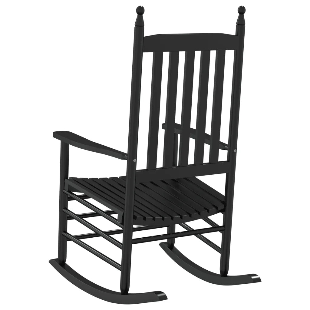 vidaXL Sedie a Dondolo Sedute Curve 2 pz Nere Legno Massello Pioppo