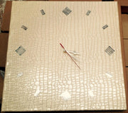 Orologio da Parete Effetto Coccodrillo Colore Panna 40 cm
