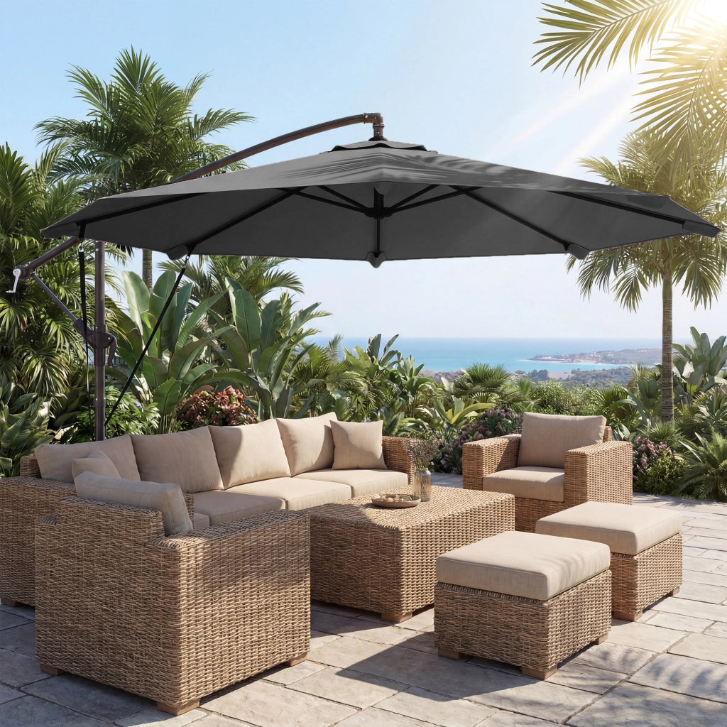 Ombrellone da Giardino ¨C Zephmum ¨C Grigio Scuro