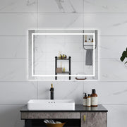 AICA Specchio da bagno  70 x 50 cm, dimmerabile, interruttore touch, Funzione Memoria, antiappannamento, 3 colori