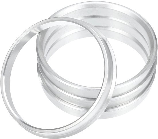 Anello Centrico Hub - 4 Pezzi - OD 72,6mm a ID 66,9mm - Lega di Alluminio - Buona Aderenza - Riduce Vibrazioni - Senso di Frazione