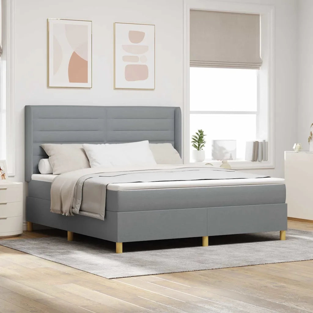 Letto a molle con materasso Grigio chiaro 180 x 200 cm Tessuto 3341784