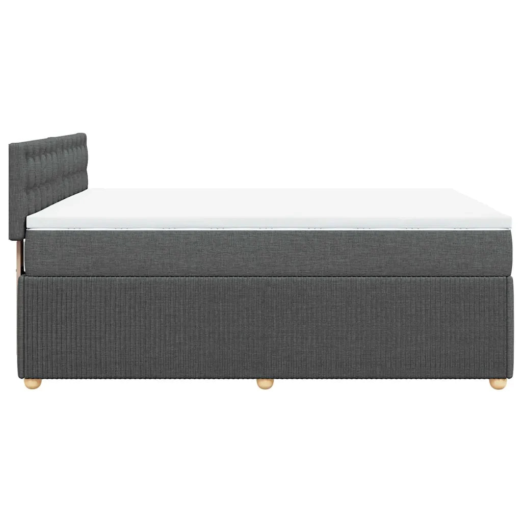 Giroletto a Molle con Materasso Grigio Scuro 160x200 cm Tessuto