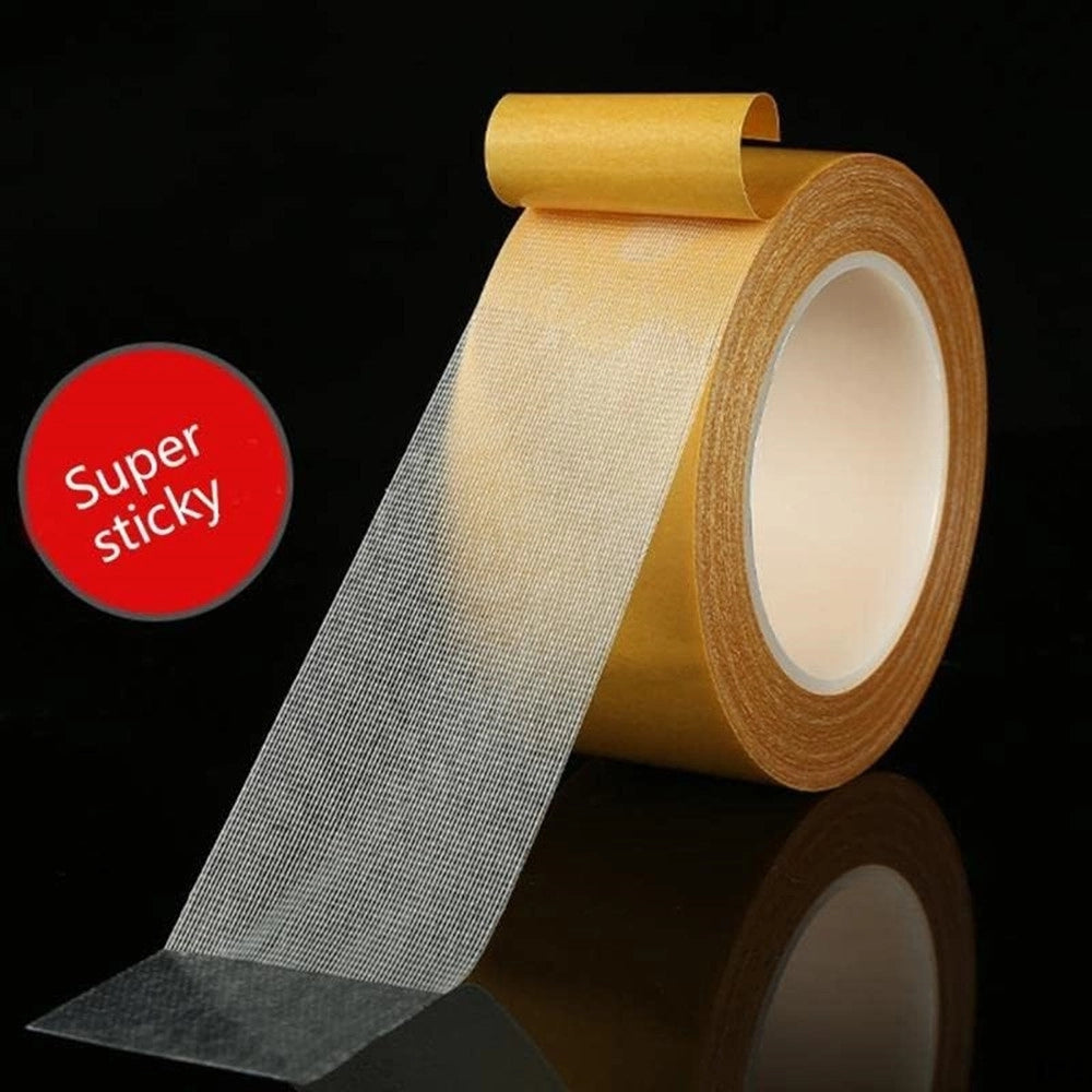 Trade Shop - Nastro Adesivo In Fibra Di Vetro A Doppia Facciata Forte Fissaggio Tappeto Pelle 10mtx5cm -