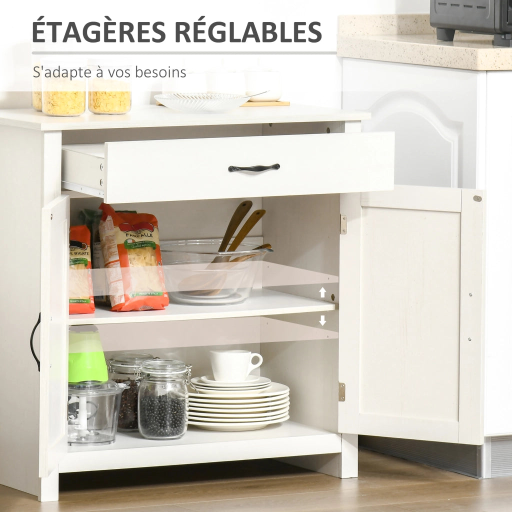 Buffet ¨C zephmum ¨C 2 porte grange, cassetto, bianco, 80x39.7x80 cm