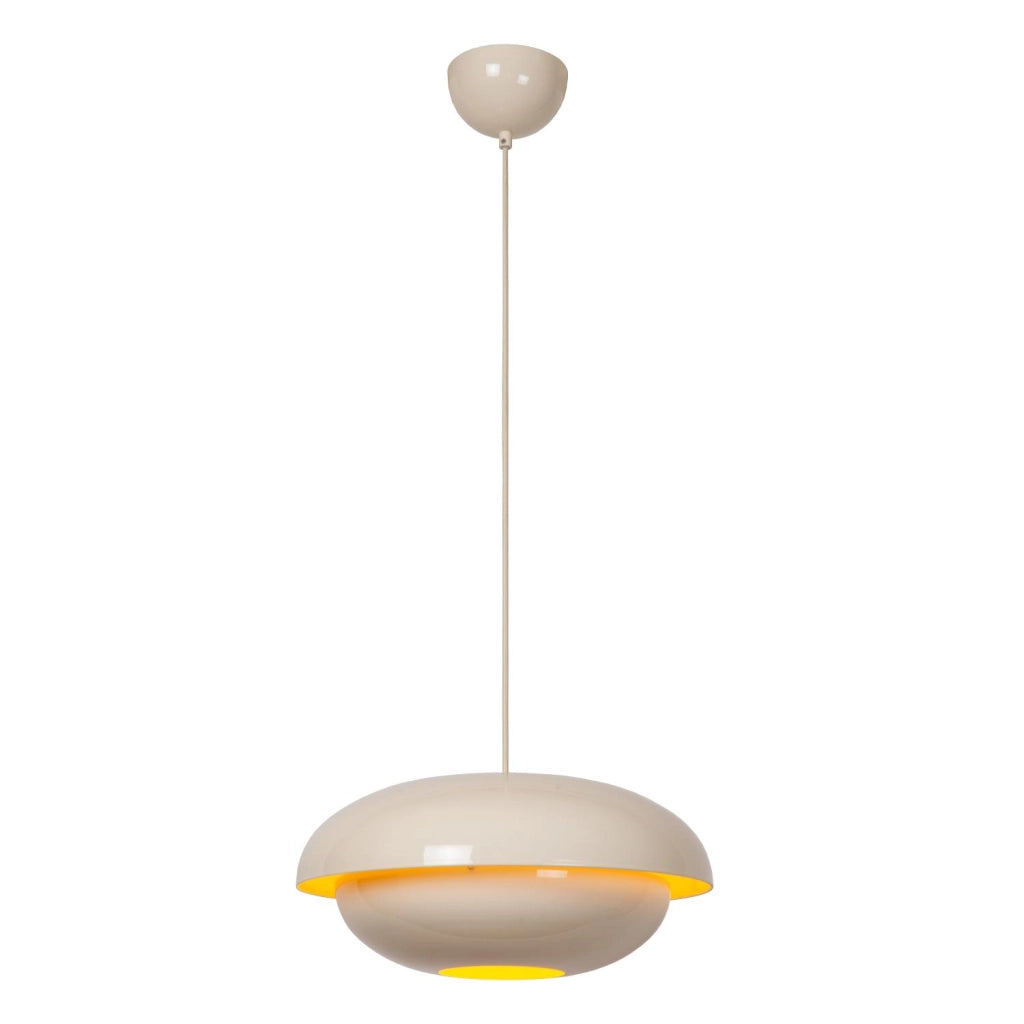 Lampada sospensione retro YOUNES 1xE27 crema Lucide