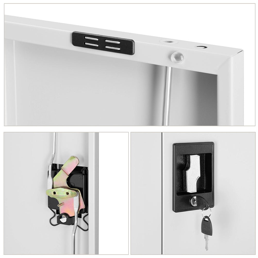Armadietto in Acciaio Porta Documenti Schedario per Ufficio con Serratura 2 Key