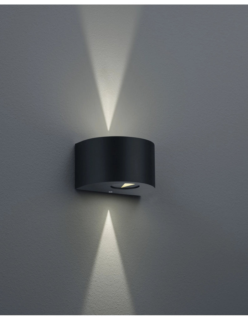 Applique Doppia Luce Led Rosario Nero H15 cm IP44 Trio Lighting
