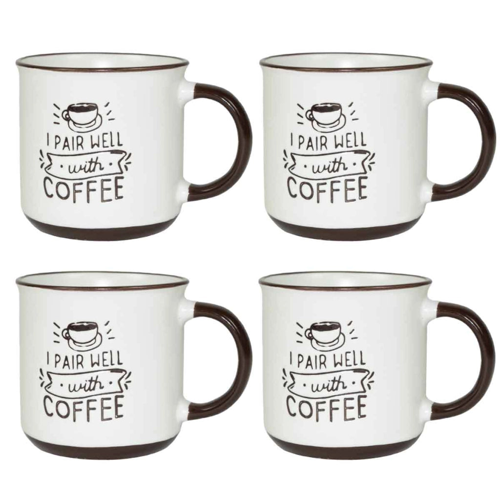 MAURY'S CLASS SET 4 TAZZE DA CAPPUCCINO CAPIENZA 430 CC IN DECORO ASSORTITO