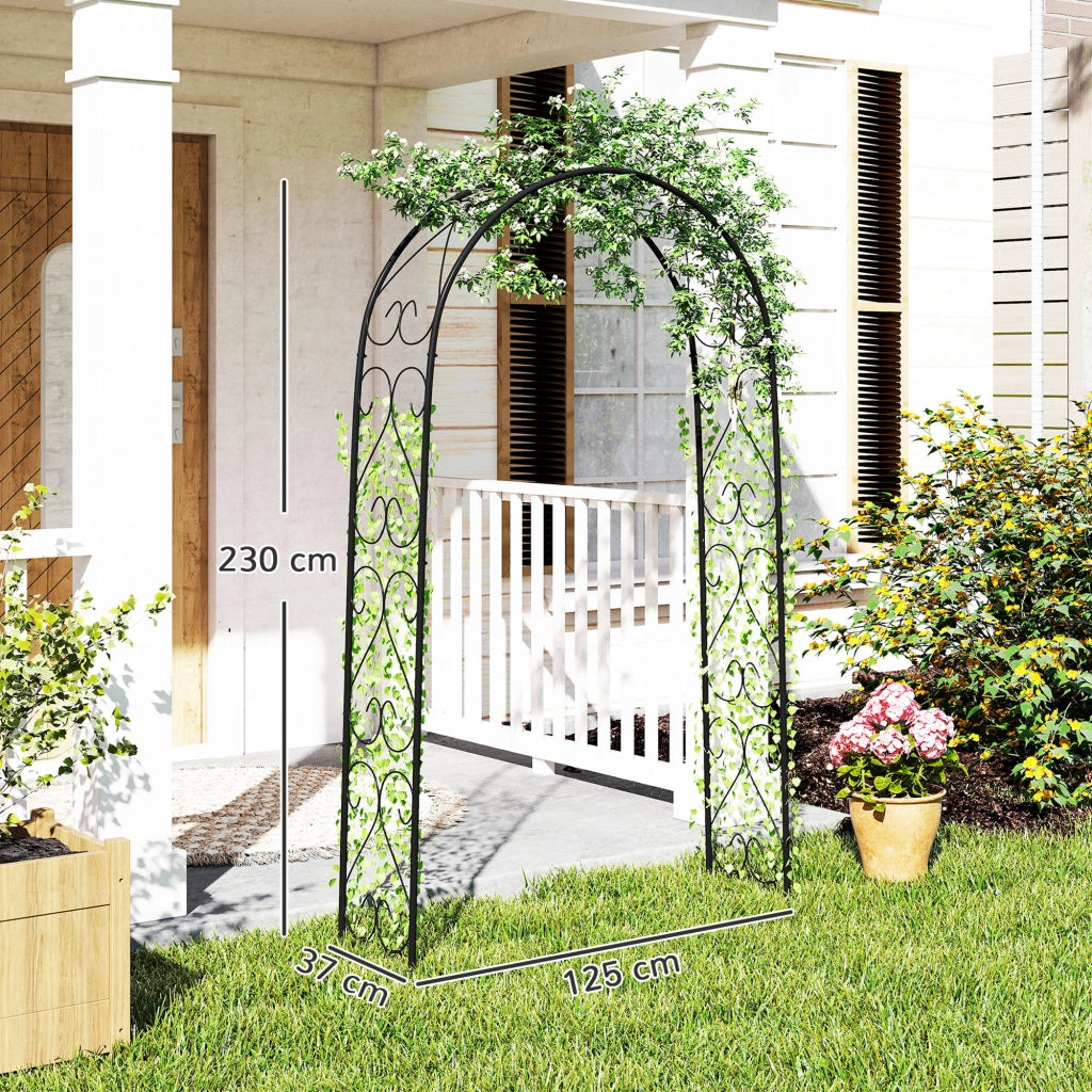 Arco da Giardino per Rose e Rampicanti ¨C Zephmum ¨C 125x37x230 cm Nero