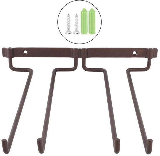 Bicchiere da vino da appendere - Resistente - Bicchiere da vino da appendere in vetro - Spazievitore - Imbottito - Incluso set di viti - Finestra in acciaio
