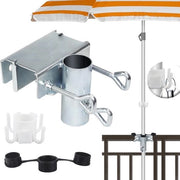 Parasolbevestiging per balcone, Ø 25-38 mm, compatibile con spazi ristretti, regolabile, massima larghezza 5 cm
