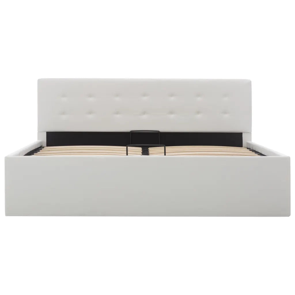 Giroletto con Contenitore Idraulico Bianco Similpelle 140x200cm