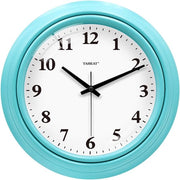 Orologio da Parete Blu, Silenzioso, Non Tocca, Orologio da Parete per Bambini per Camera da Letto, Camera dei Bambini, Salotto, Cucina, 25 cm