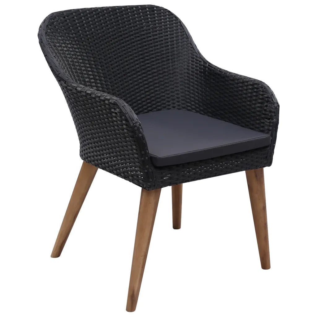 Set Mobili da Pranzo per Giardino 3 pz Nero cod mxl 40329