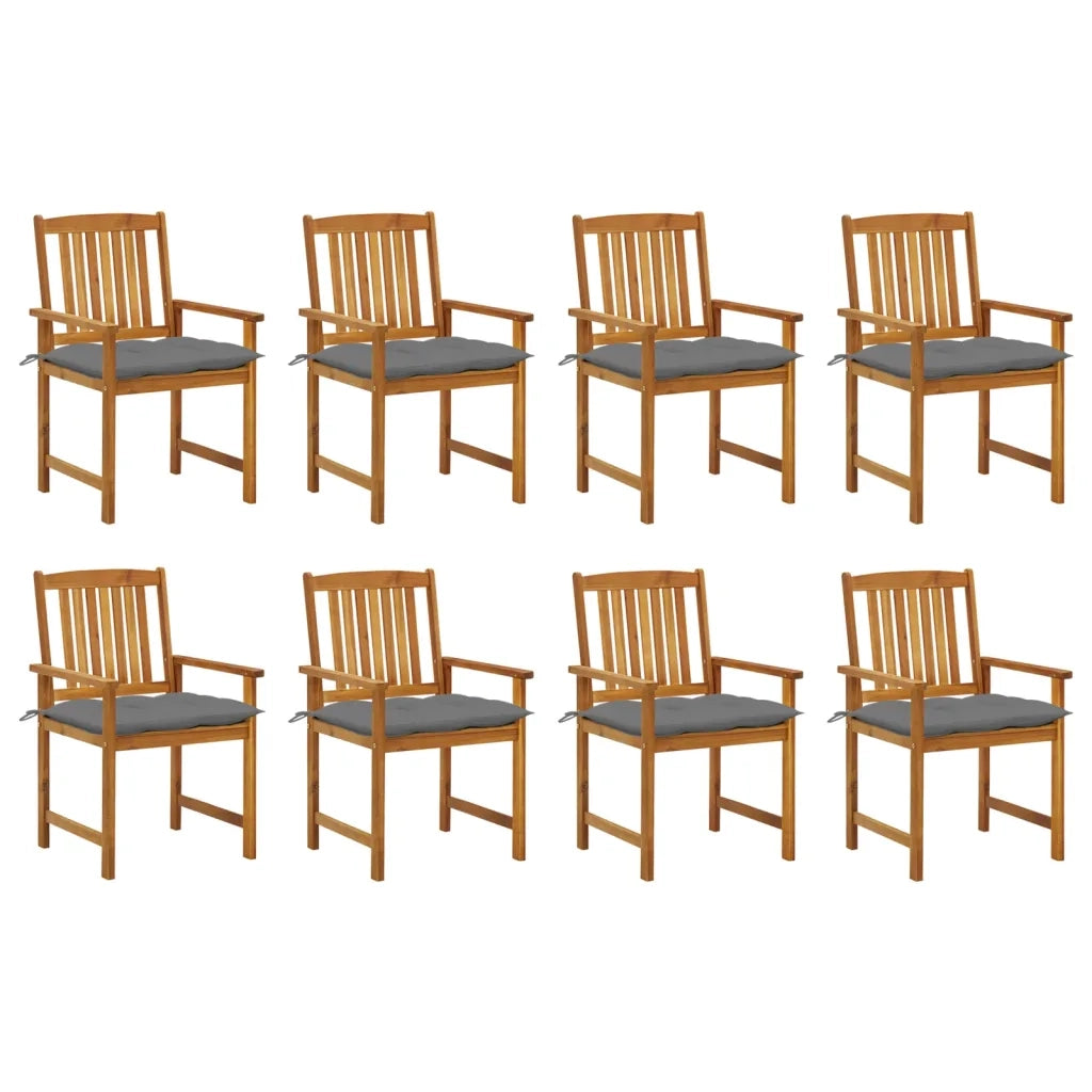 Sedie da Giardino con Cuscini 8 pz in Legno Massello di Acacia cod mxl 7377