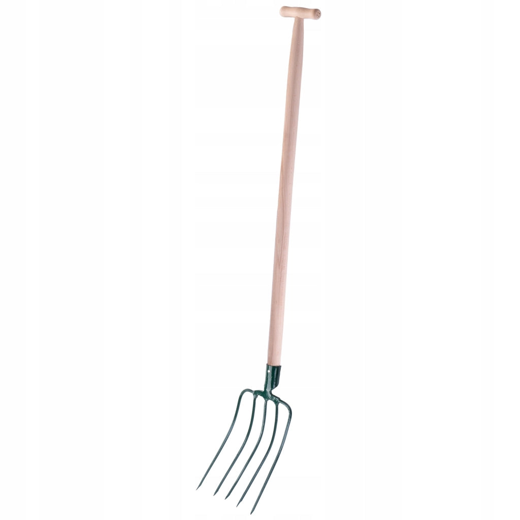 Forca KADAX per letame, fieno, paglia, giardino, 5 denti, in metallo, 132 cm