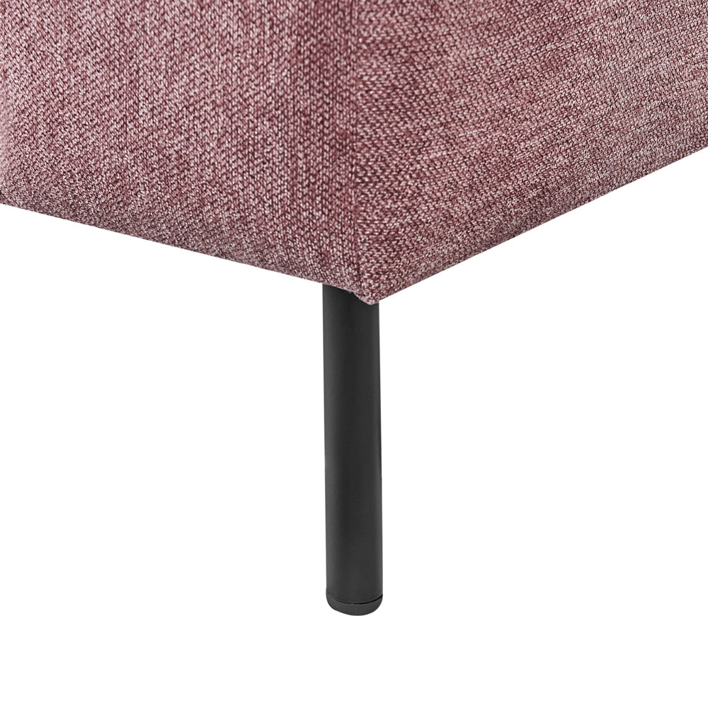 Chaise Lounge con Rivestimento in tessuto rosa Gambe nere Cuscino aggiuntivo lato sinistro Design moderno e glam
