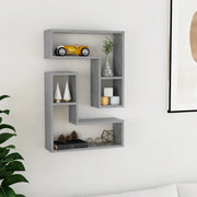 Mensole a Muro 2pz Grigio Cemento 50x15x50cm Legno Multistrato 807218
