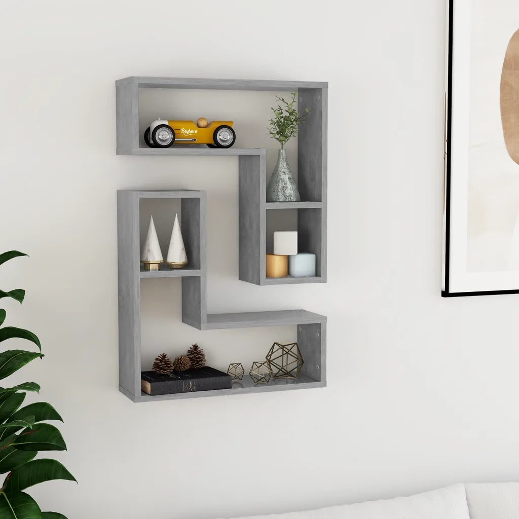 Mensole a Muro 2pz Grigio Cemento 50x15x50cm Legno Multistrato 807218