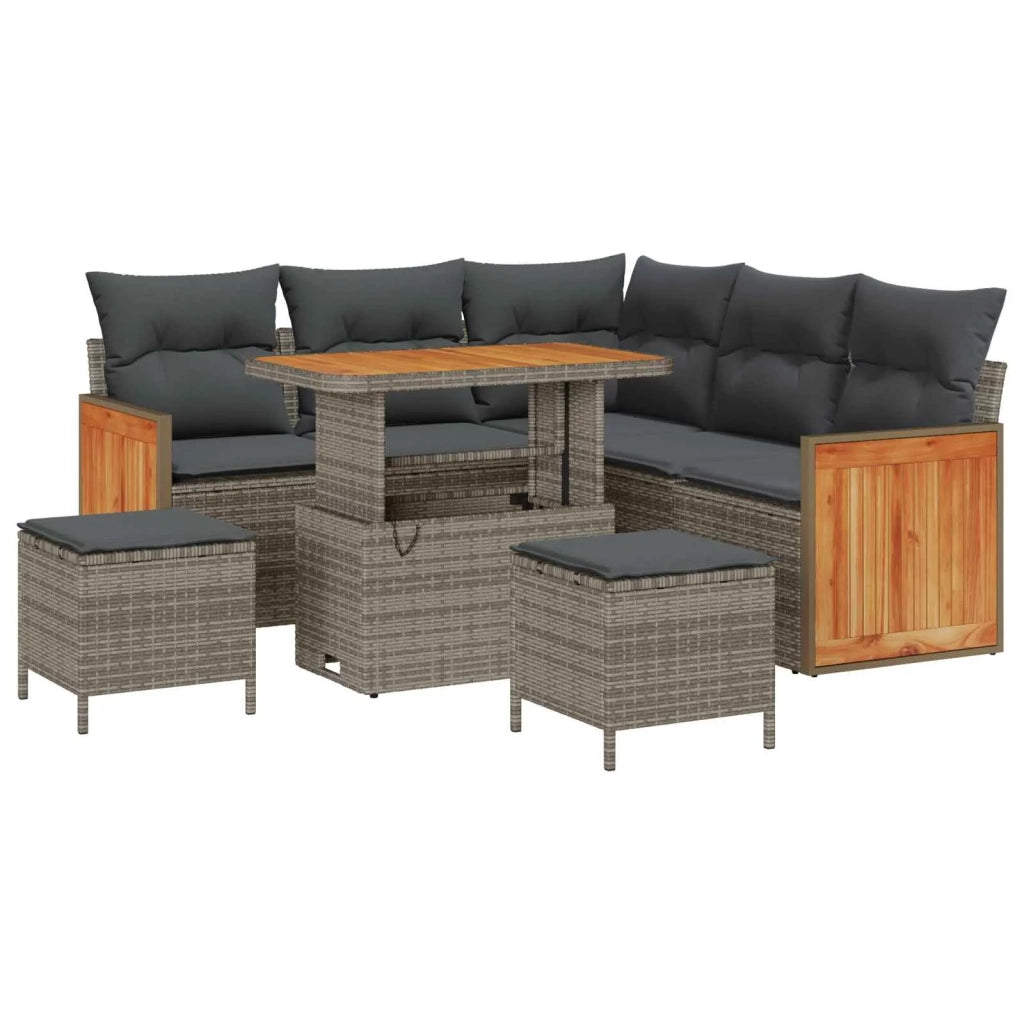 Set Divano da Giardino con cuscino 8 pcs Grigio 3363178